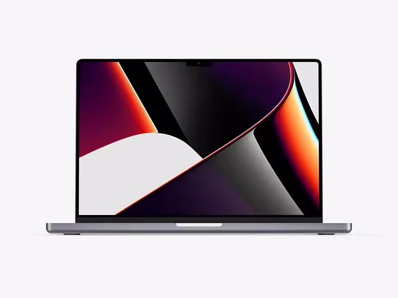 New MacBook Pro 16 inch mockups in front view