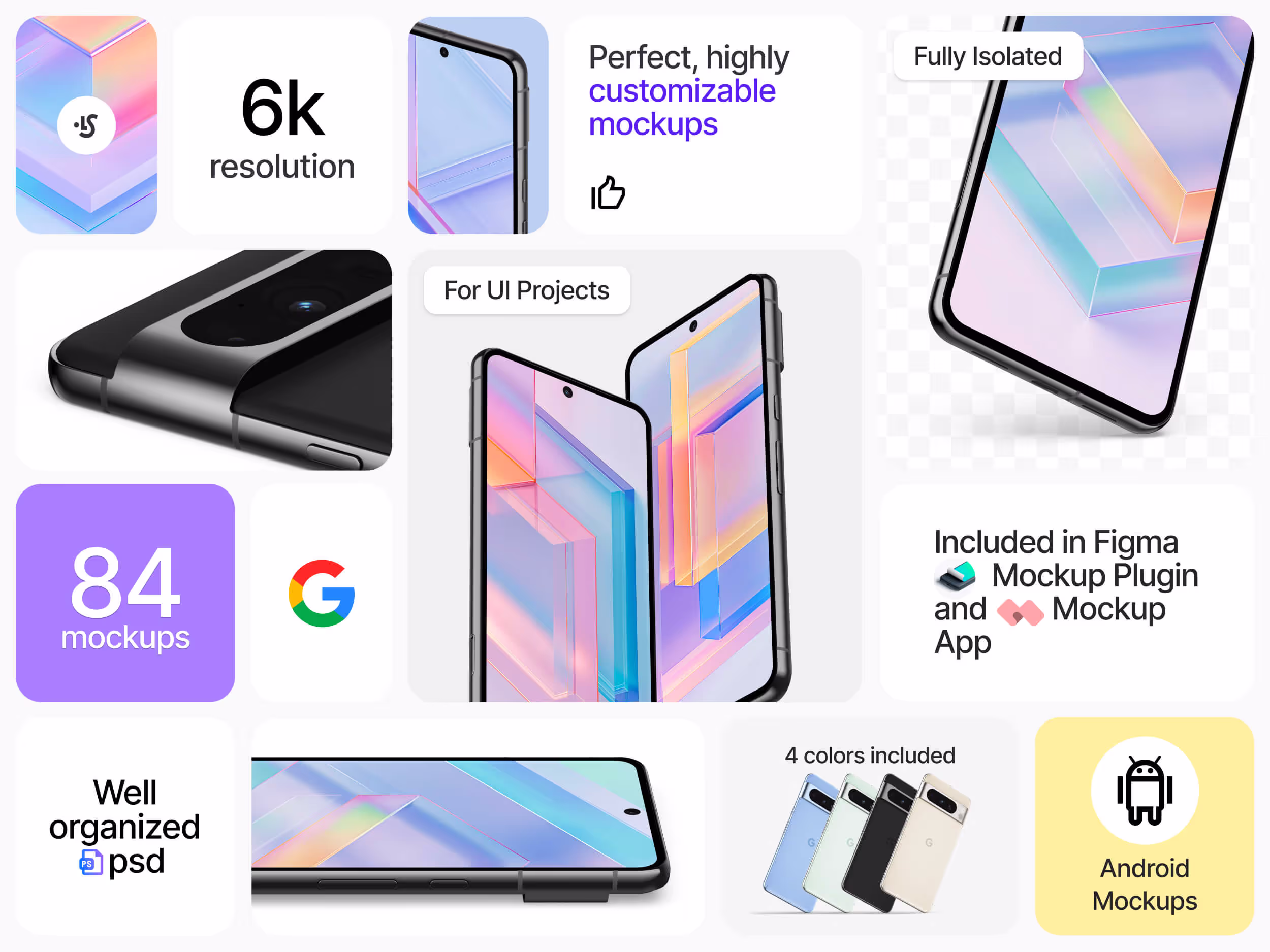 Devices Mockups - Google Pixel 8 Pro Mockups | Available on ls.graphics