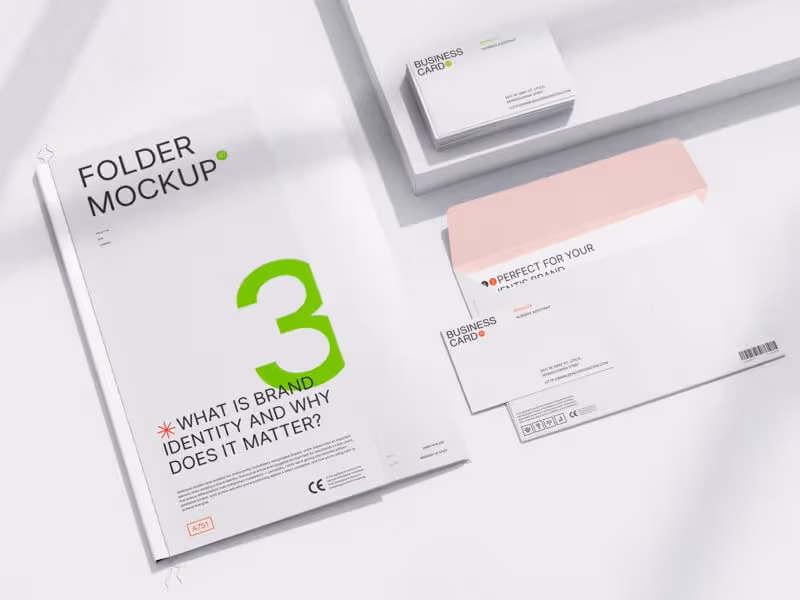 Boyne, Stationery Mockups in Top View, EU, 13