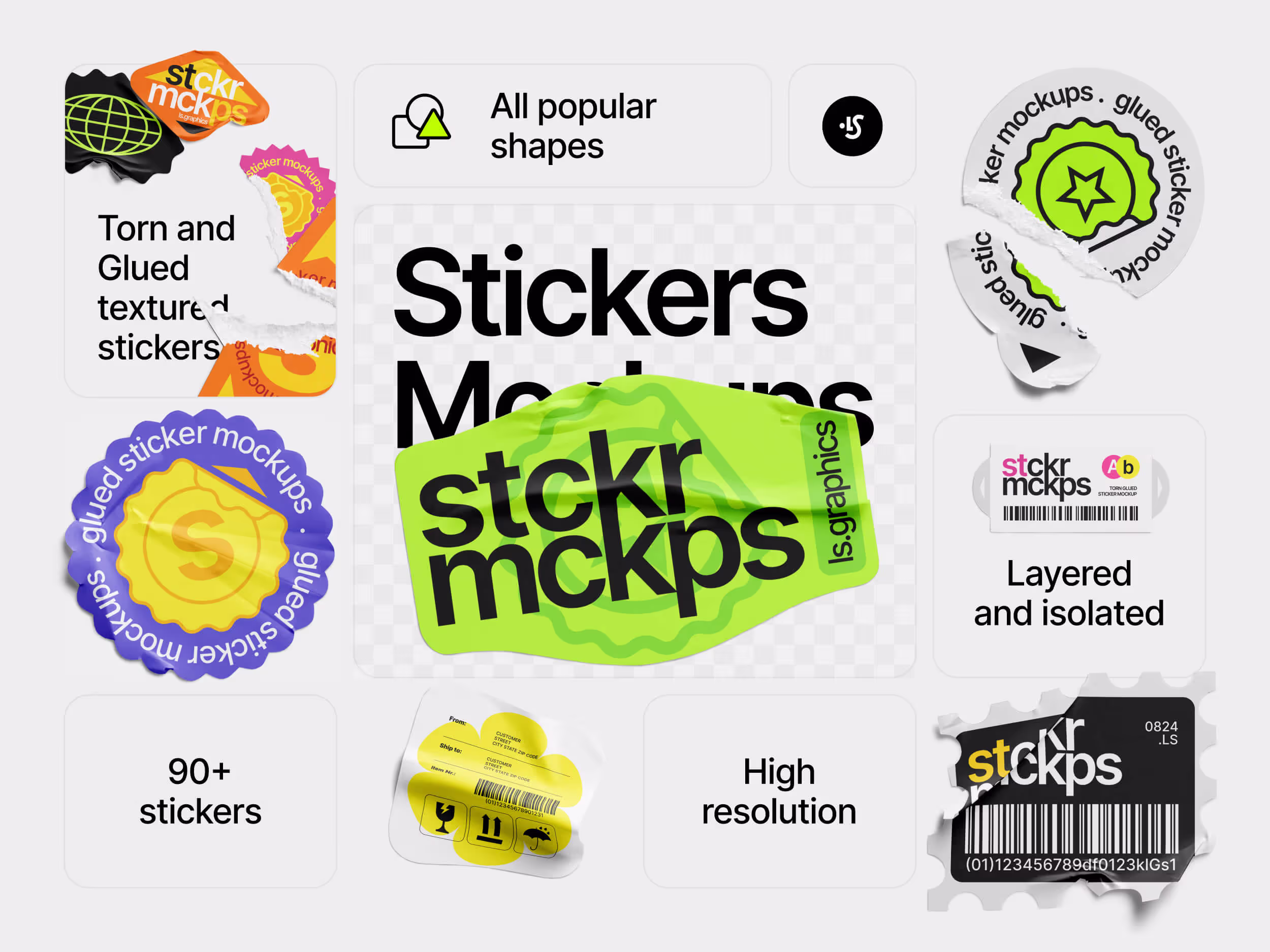 Branding Mockups - Sticker Mockups | Available on ls.graphics