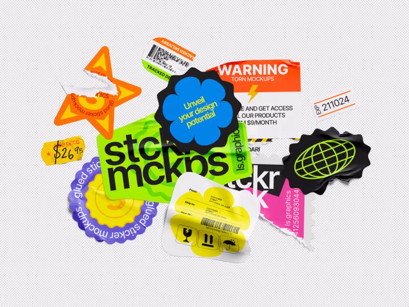 Torn Sticker Mockups