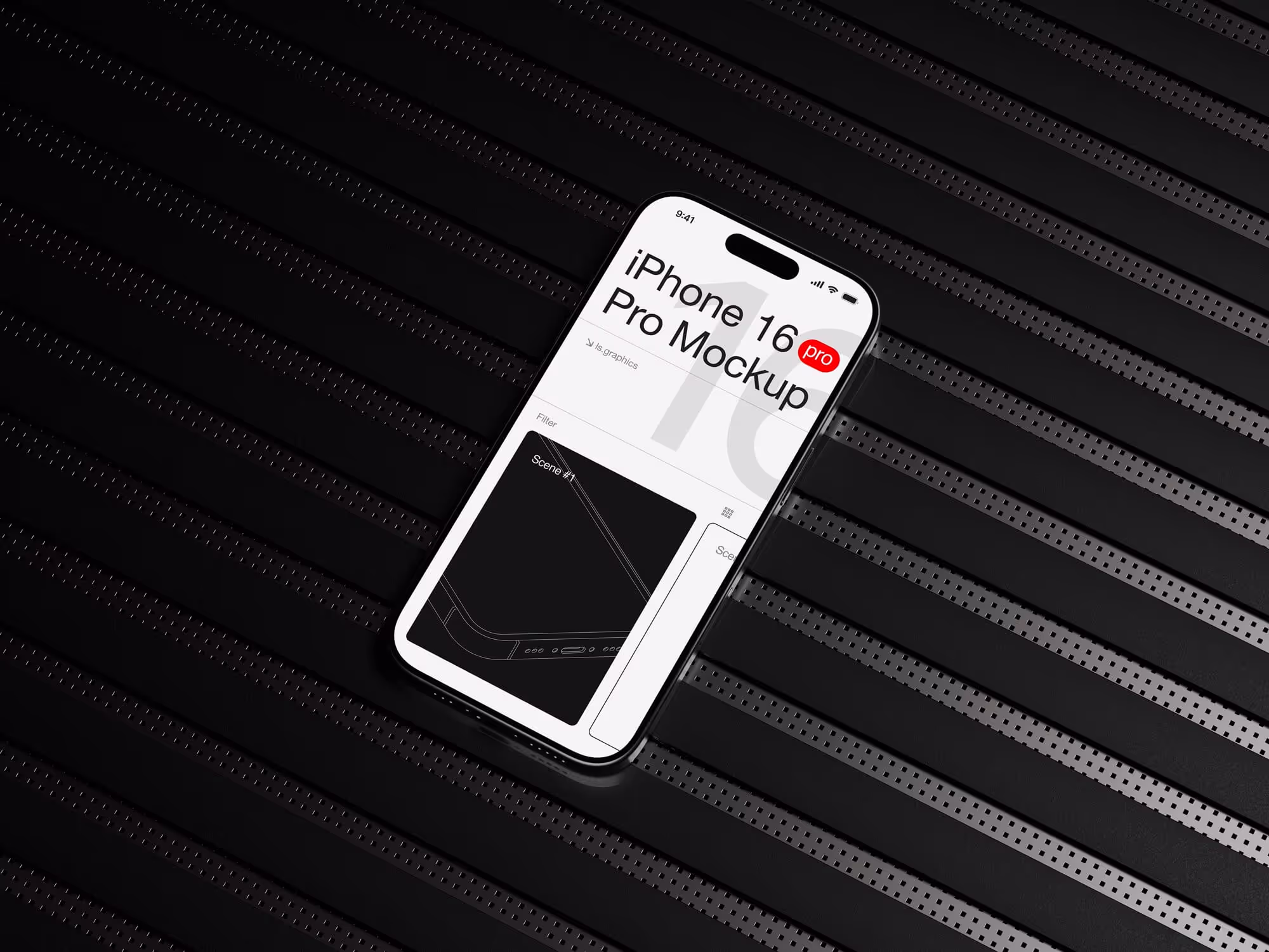 U-Mockups: iPhone 16 Pro, Scene 09 | Professional Template