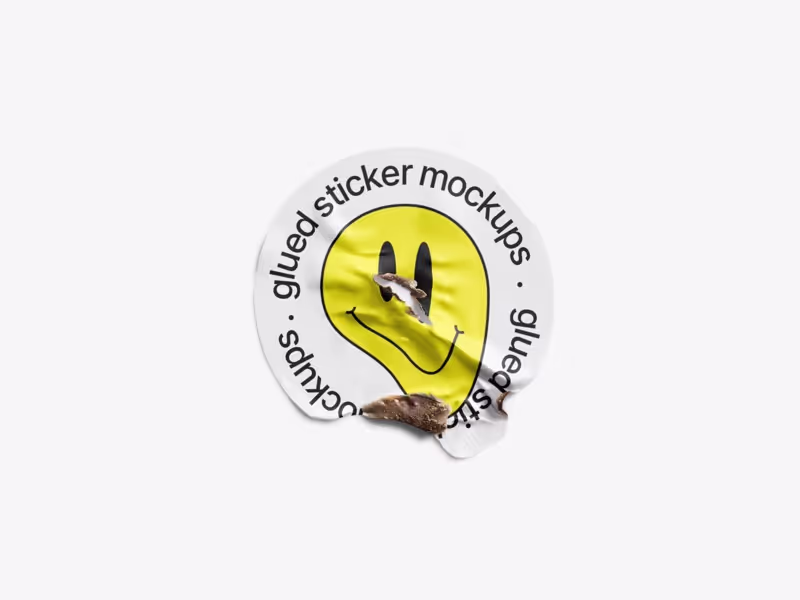 Glossy Sticker Mockup, Scene 55