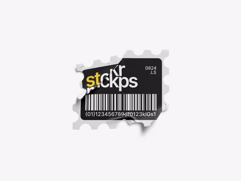 Glossy Sticker Mockup, Scene 49