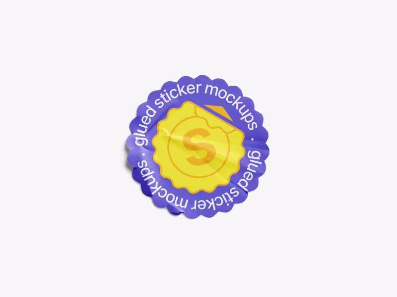 Glossy Sticker Mockup, Scene 31