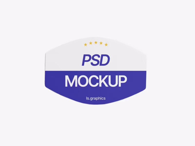 Glossy Sticker Mockup, Scene 15