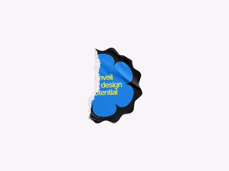 Torn Sticker Mockup, Scene 32