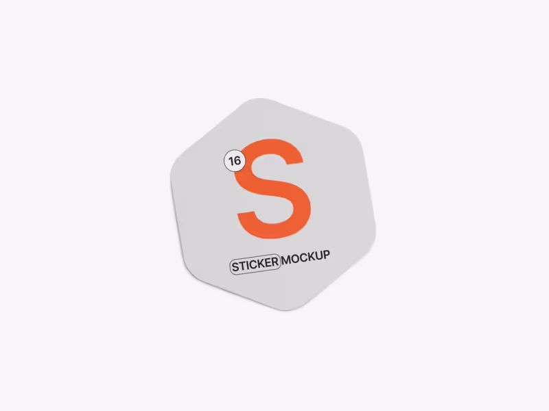 Glossy Sticker Mockup, Scene 01