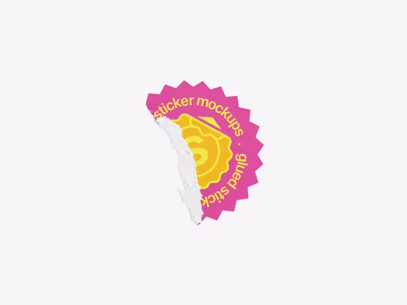 Torn Sticker Mockup, Scene 22