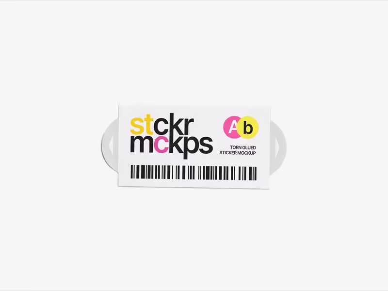 Torn Sticker Mockup, Scene 17