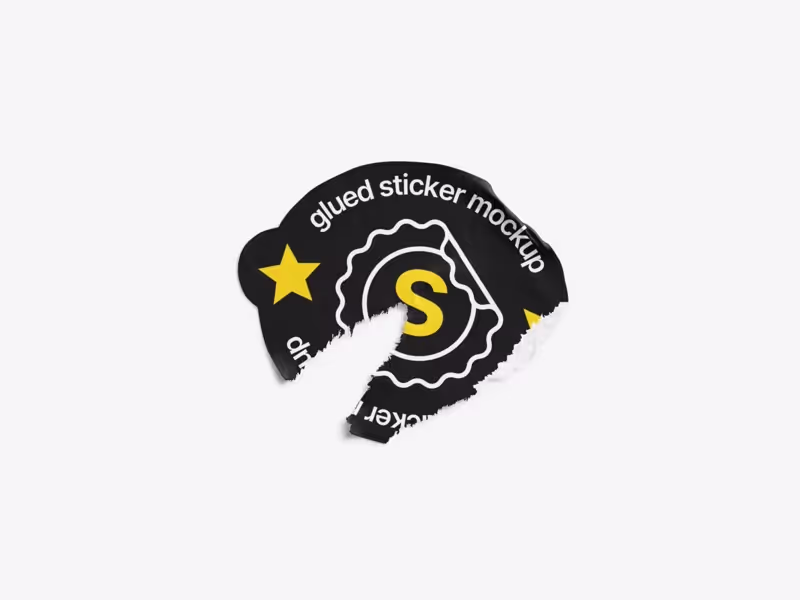 Torn Sticker Mockup, Scene 12