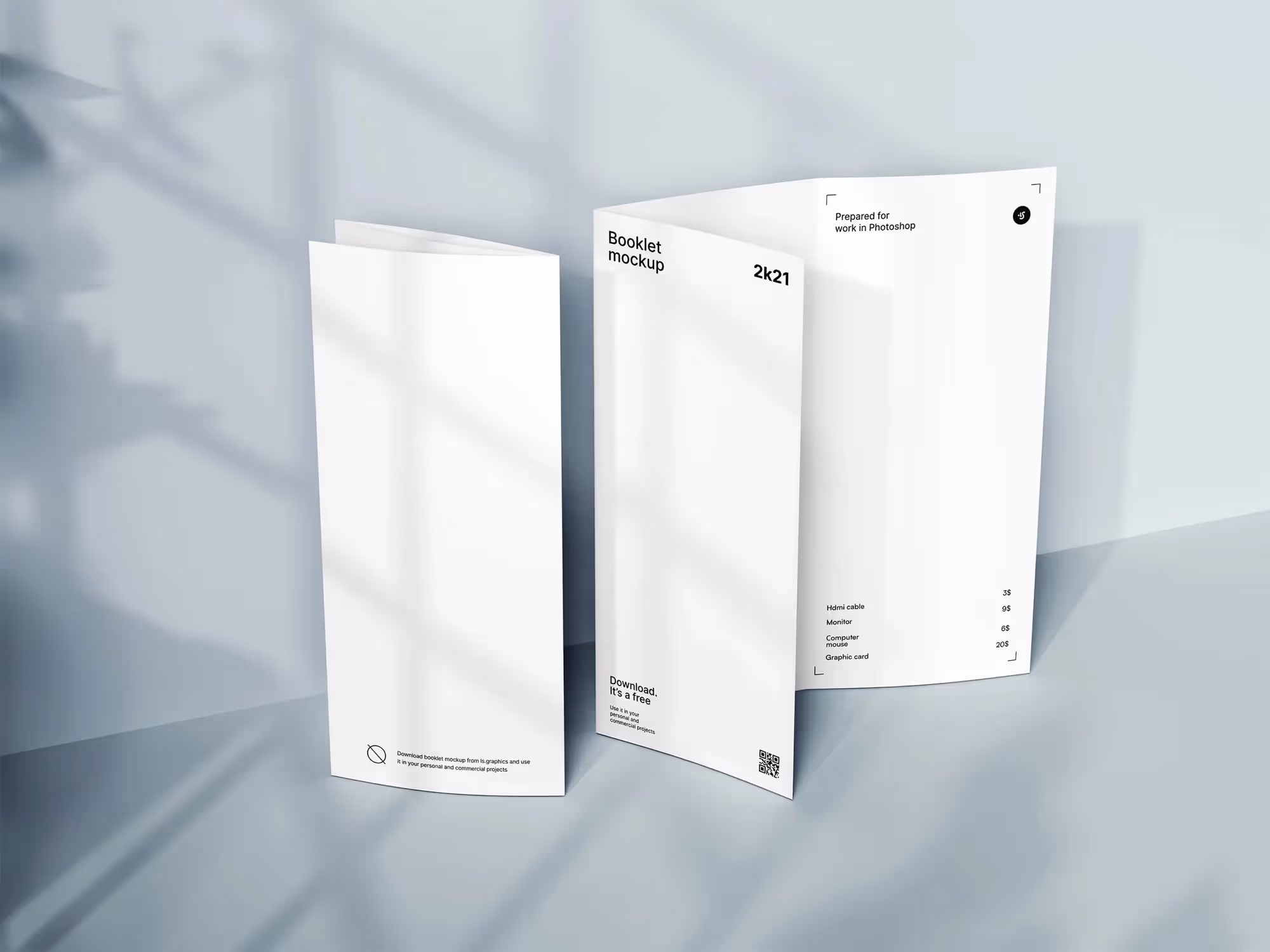 Free Standing Trifold Brochure Mockup | Premium Download Ready