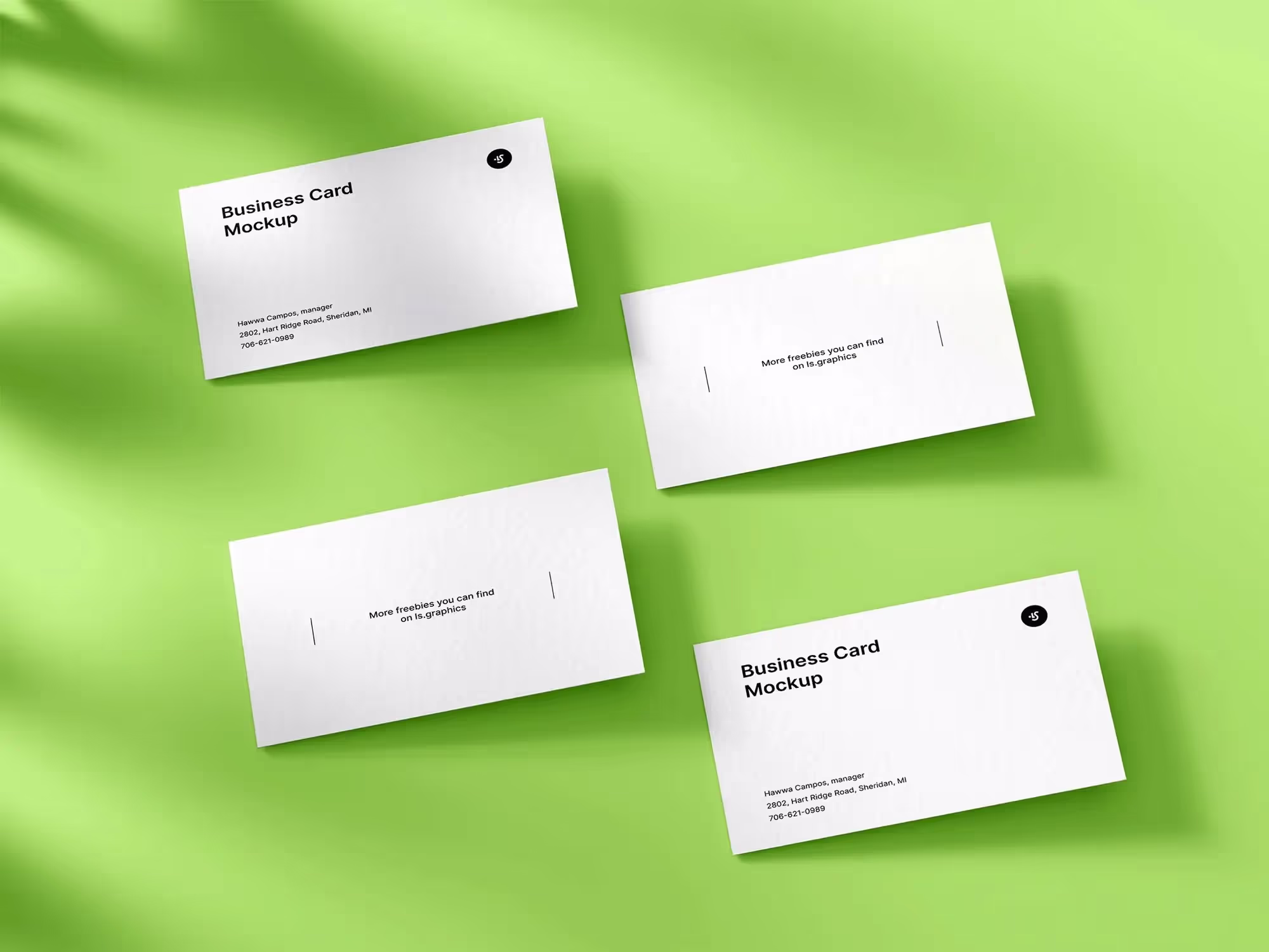 4 Classic Business Cards Free Mockup | Best Seller Template
