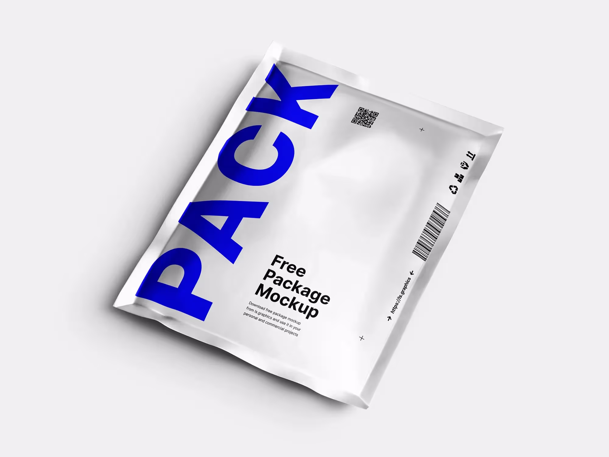 Free Aluminum Pouch Package Mockup 2 | Available on ls.graphics