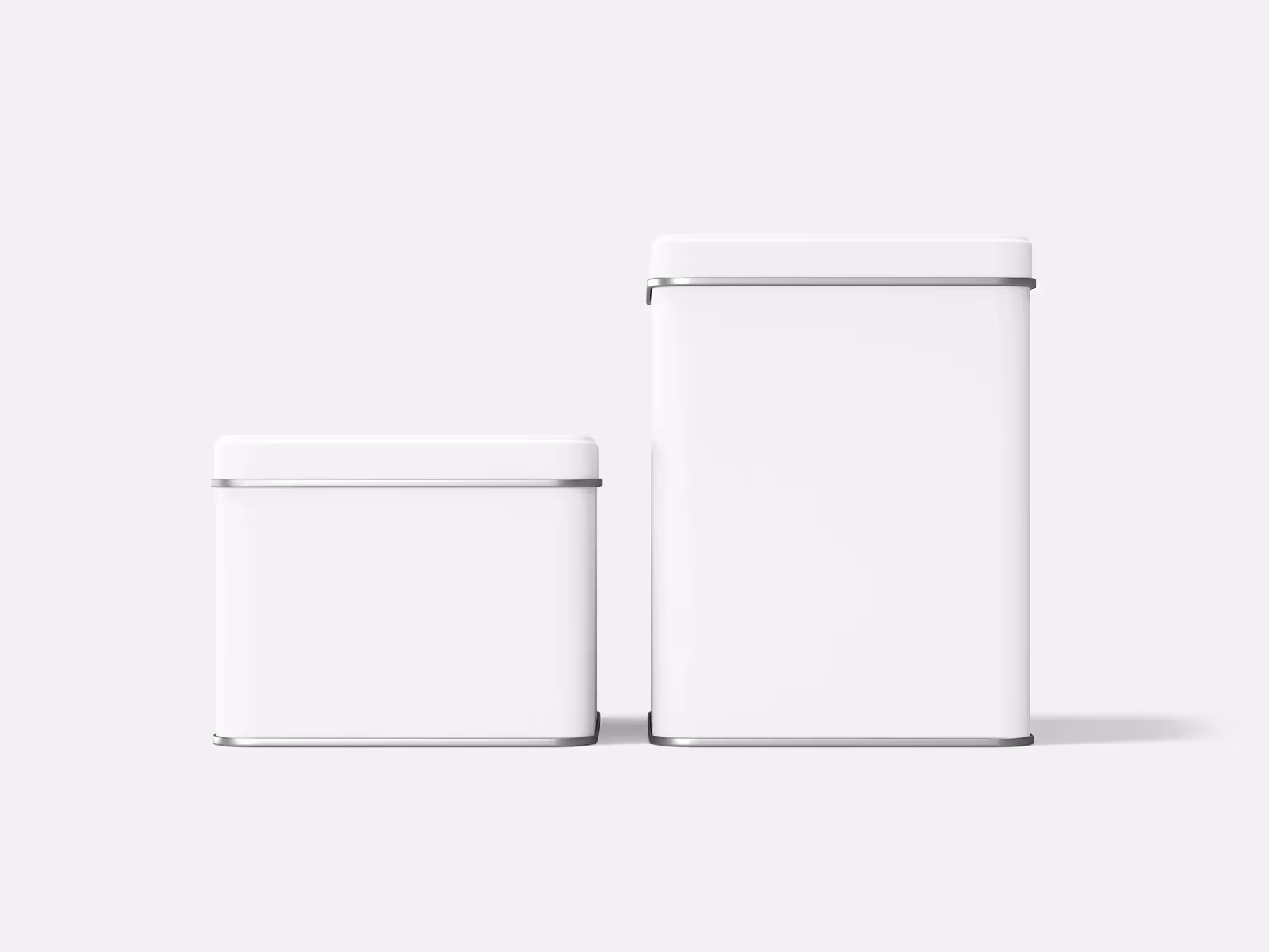 2 Sizes Tin Boxes Free Mockup | Pro Design Resource