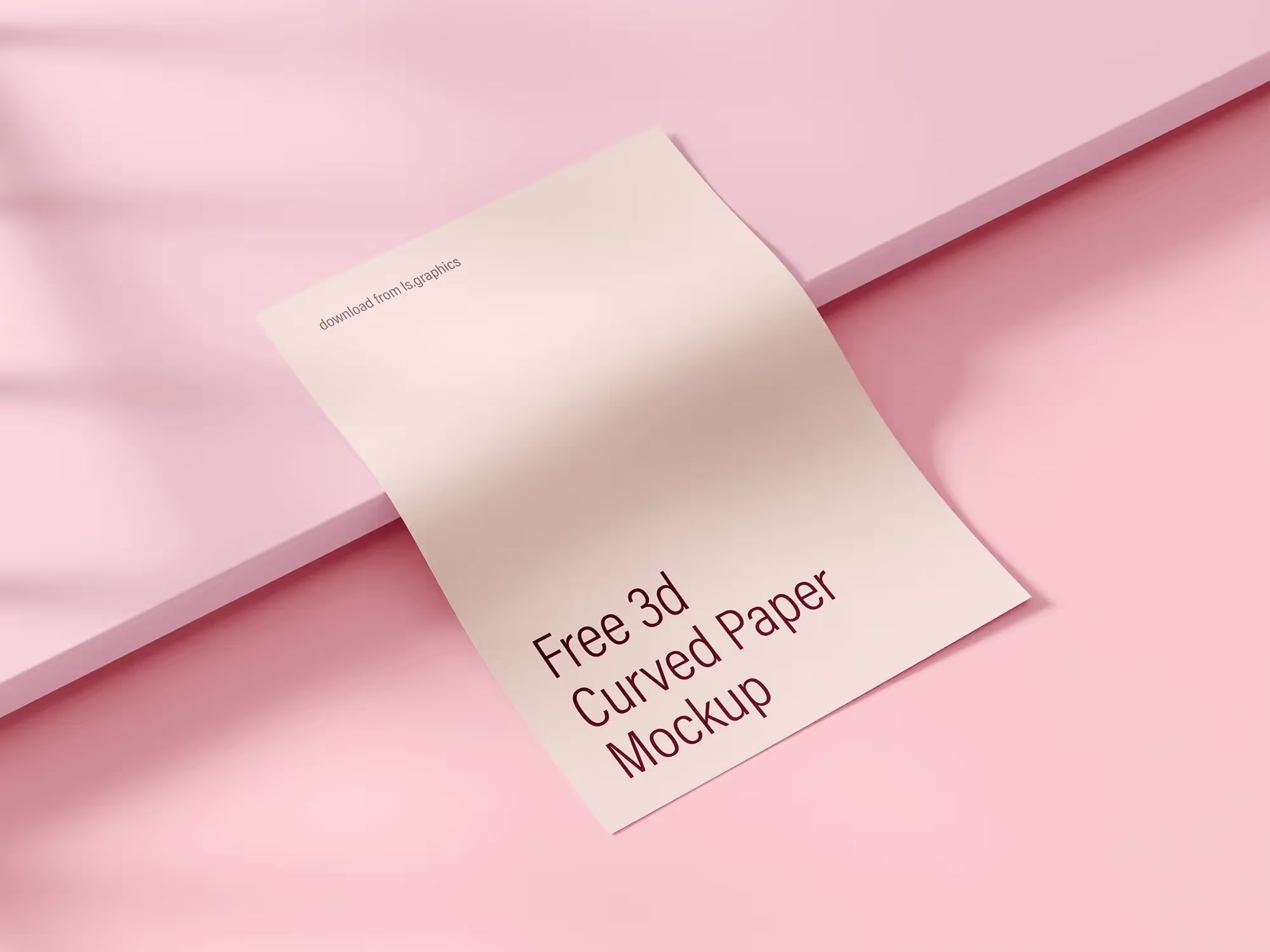 Free 3D Curved Paper Mockup | Premium Download Ready