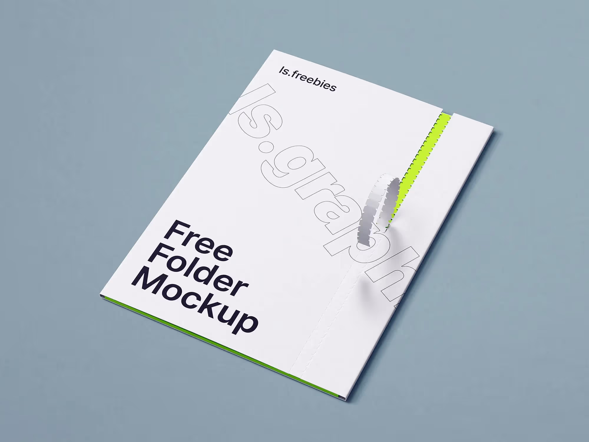 Free Folder Mockup with the Perforation | Commercial License Ready