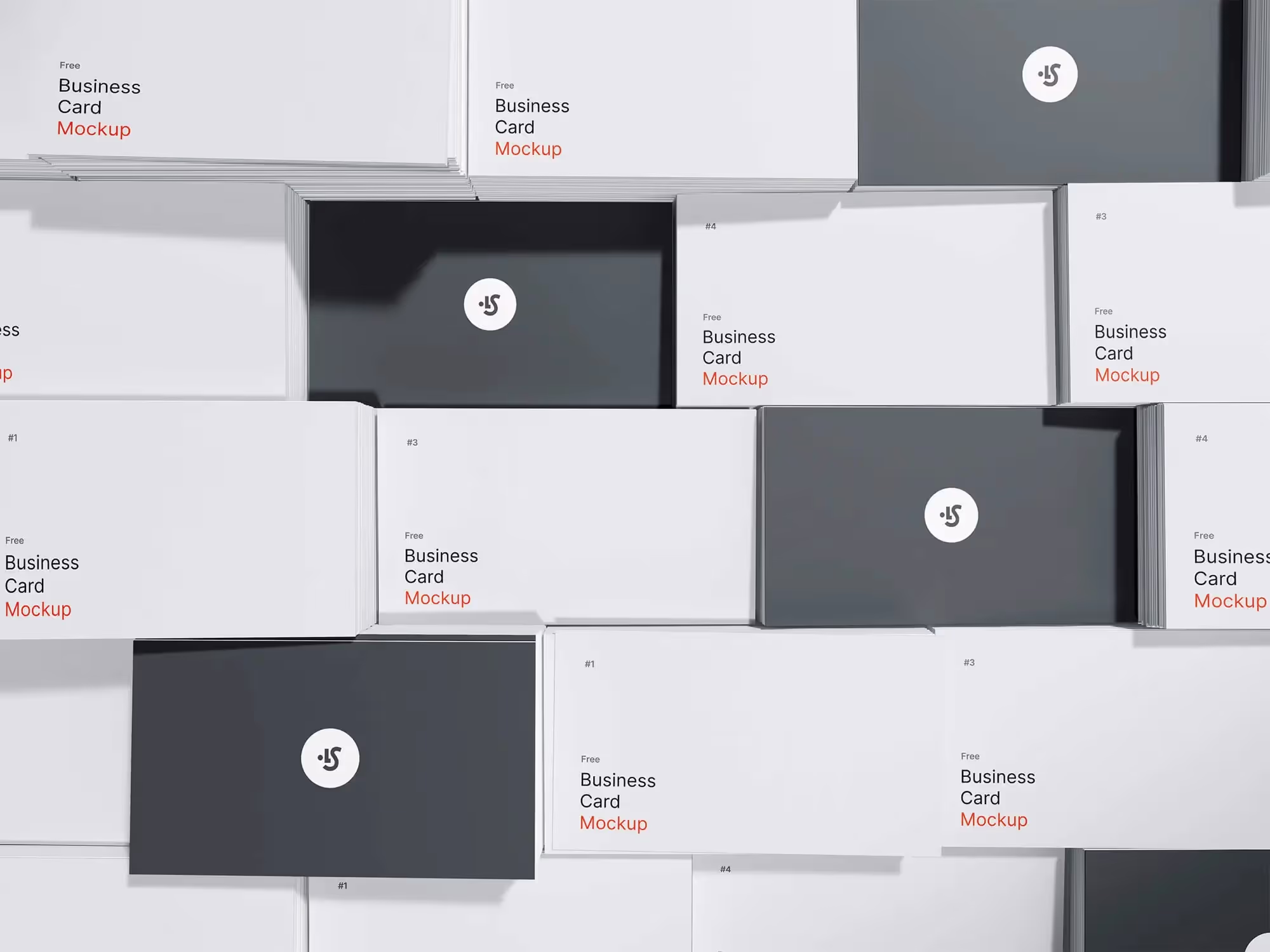 Stack of Free Business Card Mockups | Full Resolution File