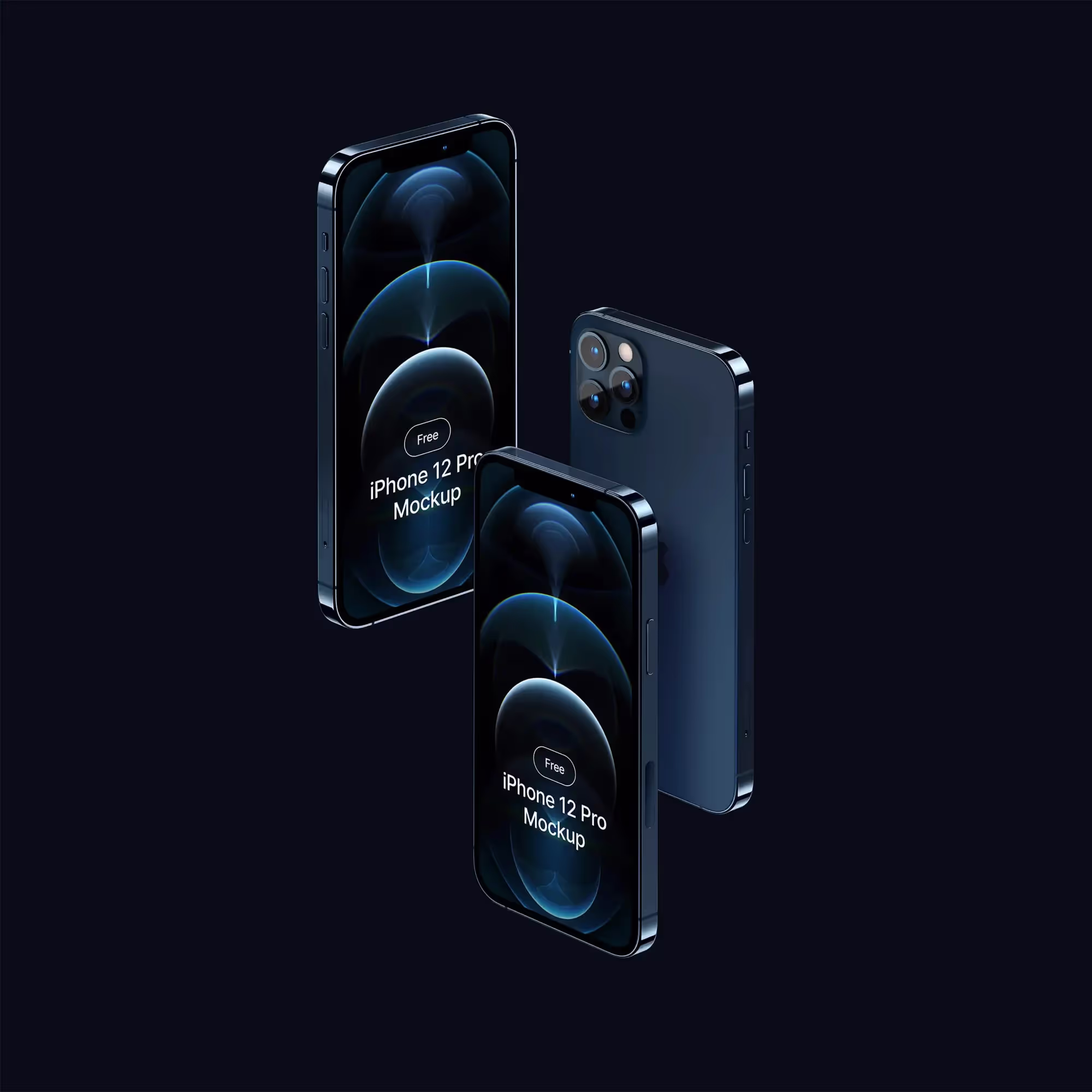 Free Pacific Blue iPhone 12 Pro Mockups | Available on ls.graphics