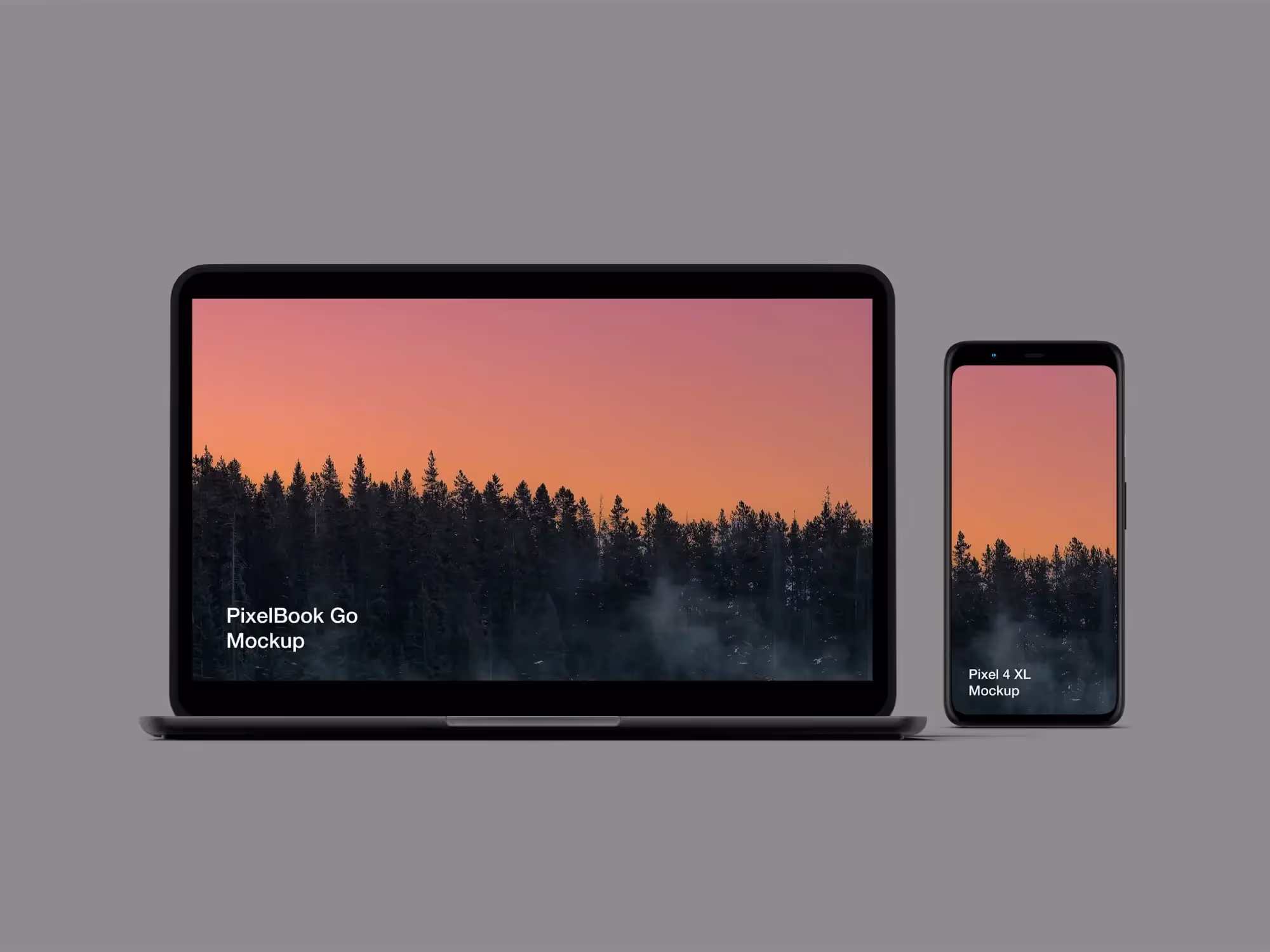 Free Pixel 4 and PixelBook Go Mockup | High Quality Asset