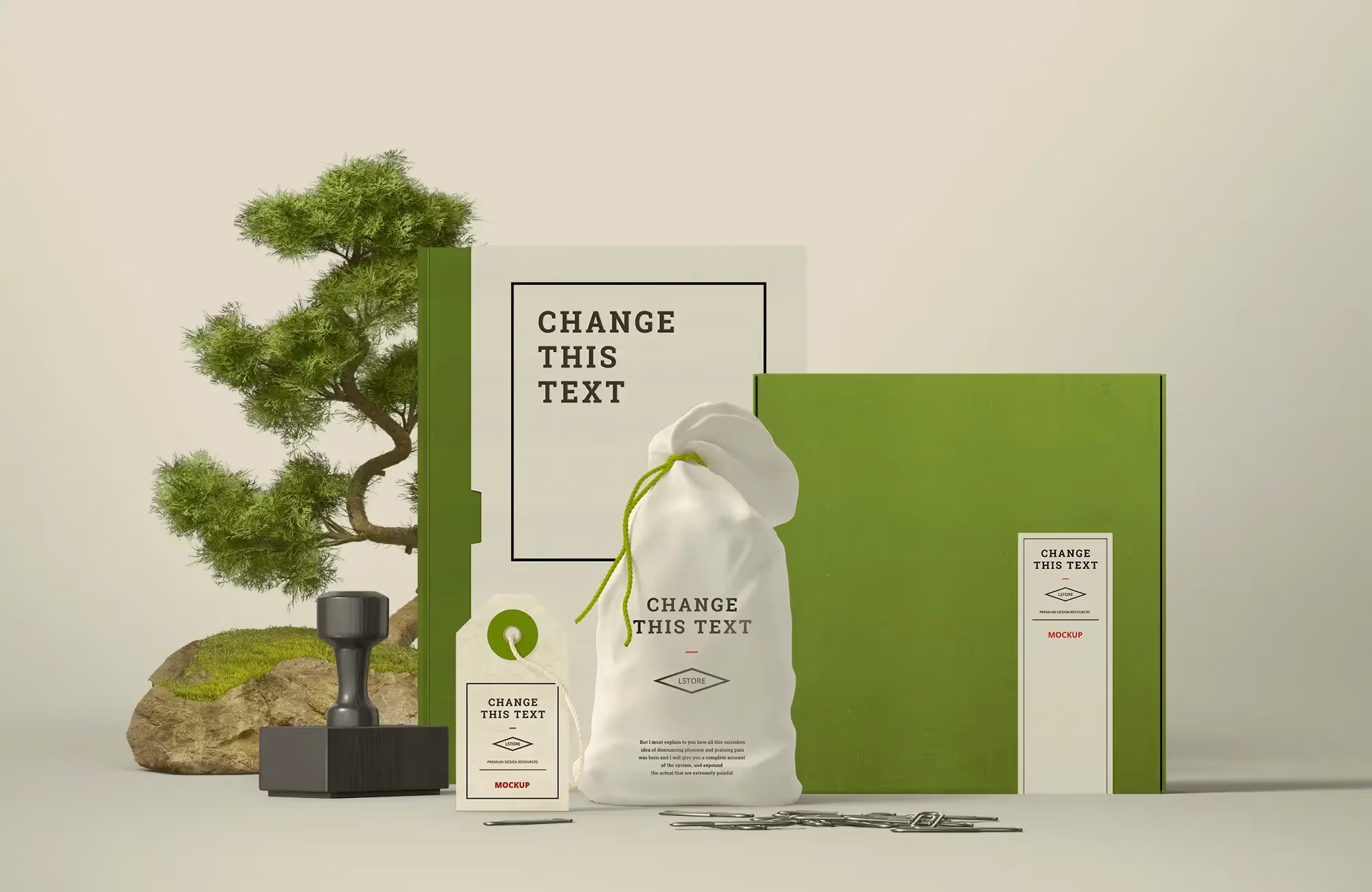 Book, Box, Bag and Tag Branding Mockups | High Quality Asset