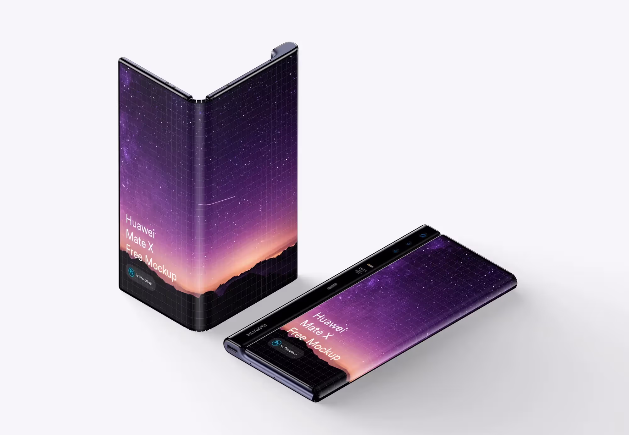 Free Huawei Mate X Phone (Fold) Mockup | Premium Download Ready