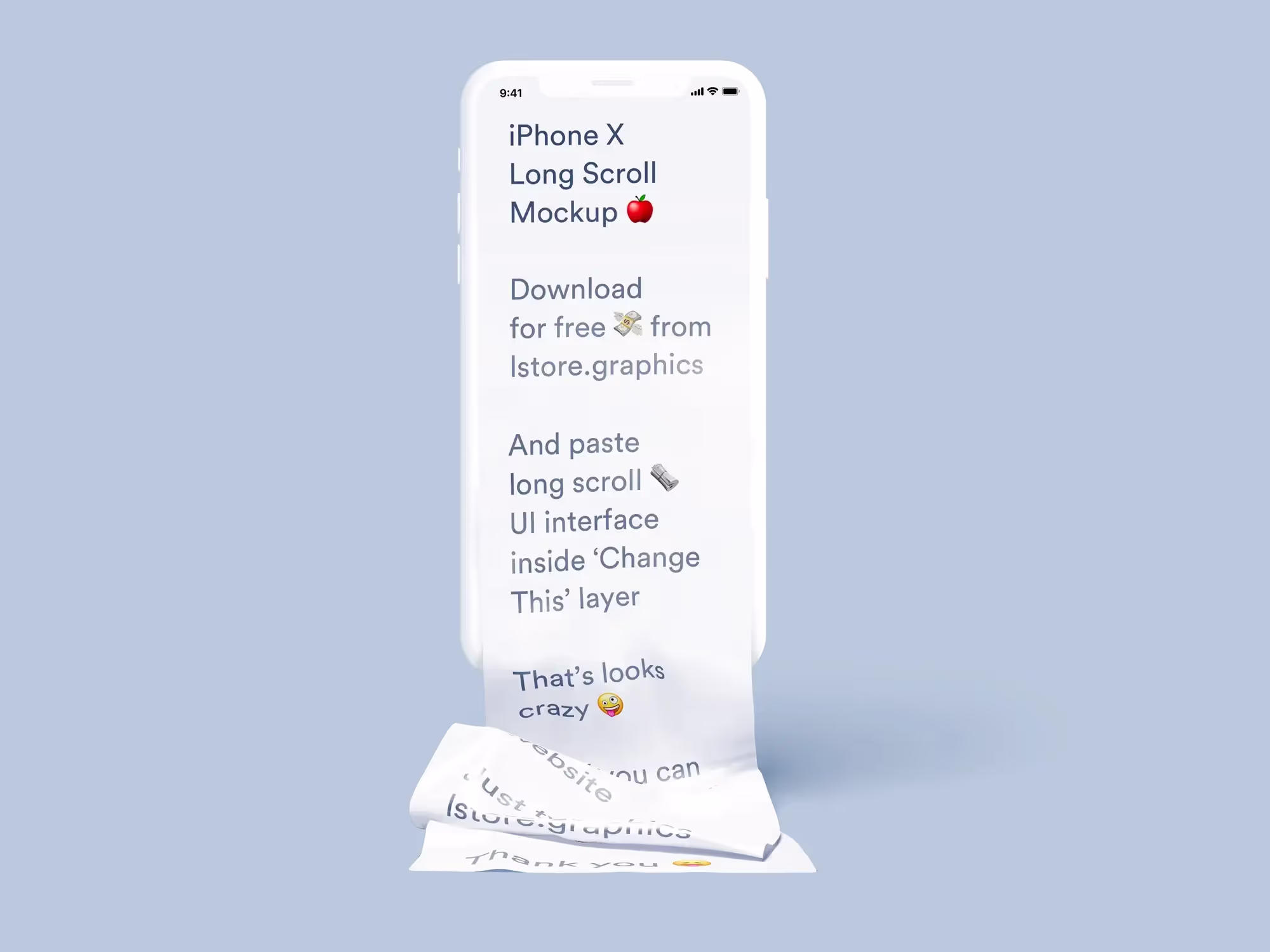 Free Long Scroll iPhone X Mockup | Download at ls.graphics