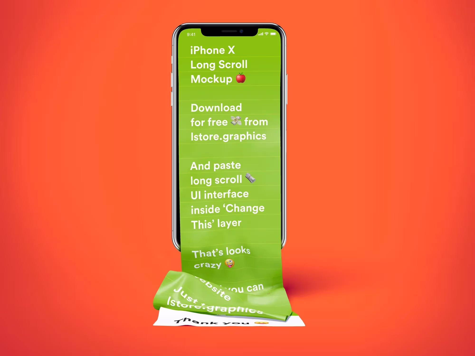 Free Long Scroll iPhone X Mockup | Full Resolution File