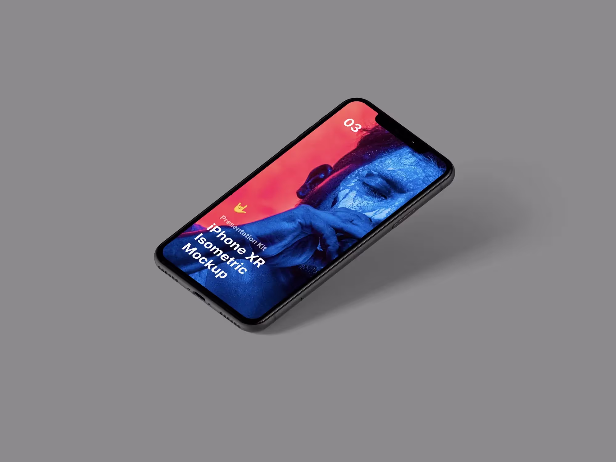 Free Isometric iPhone XR Mockup | Premium Download Ready