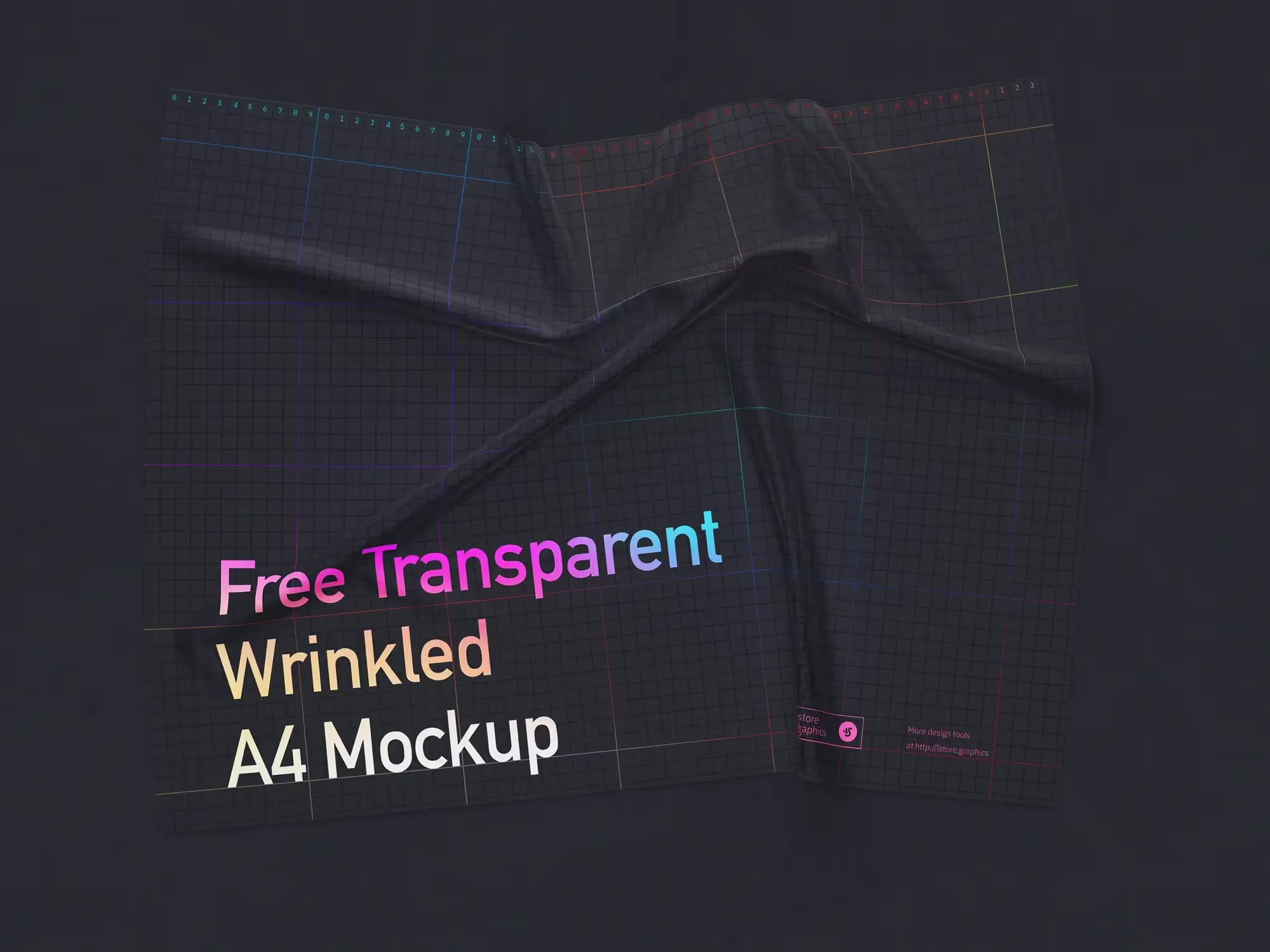 Free Transparent Wrinkled A4 Mockup | Available on ls.graphics