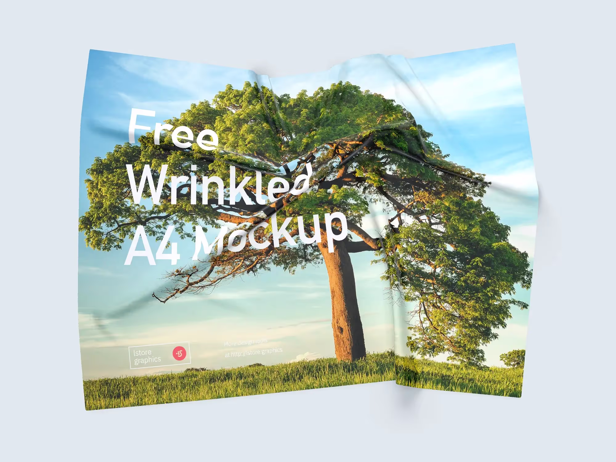 Free Transparent Wrinkled A4 Mockup | Pro Designer Pack