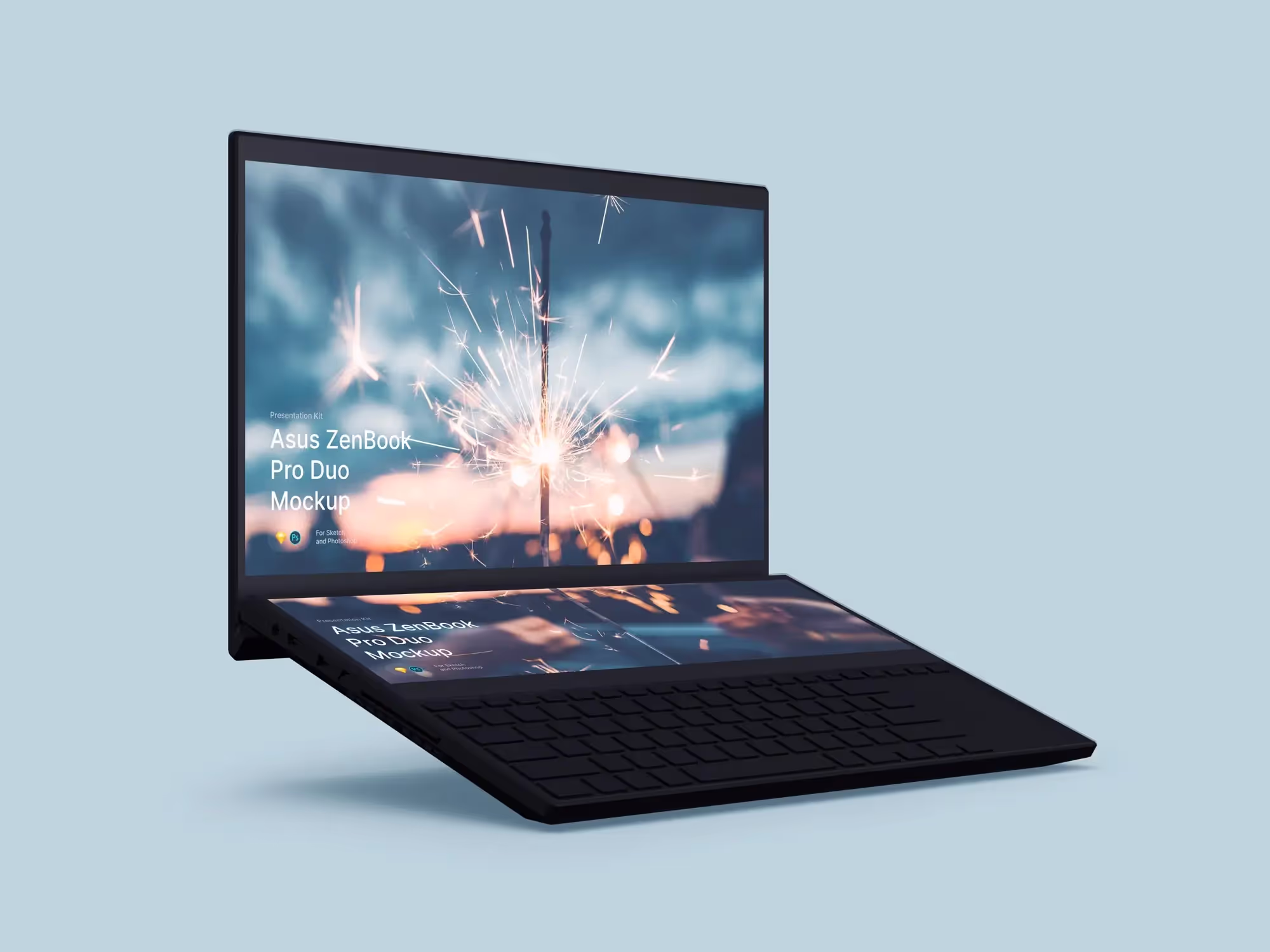 Free ZenBook Pro Duo Mockup | Premium Download Ready