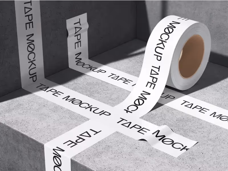 Free Brutalistic Duct Tape Mockup