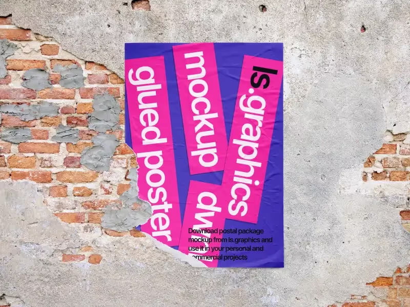 Free Glued Paper Mockup