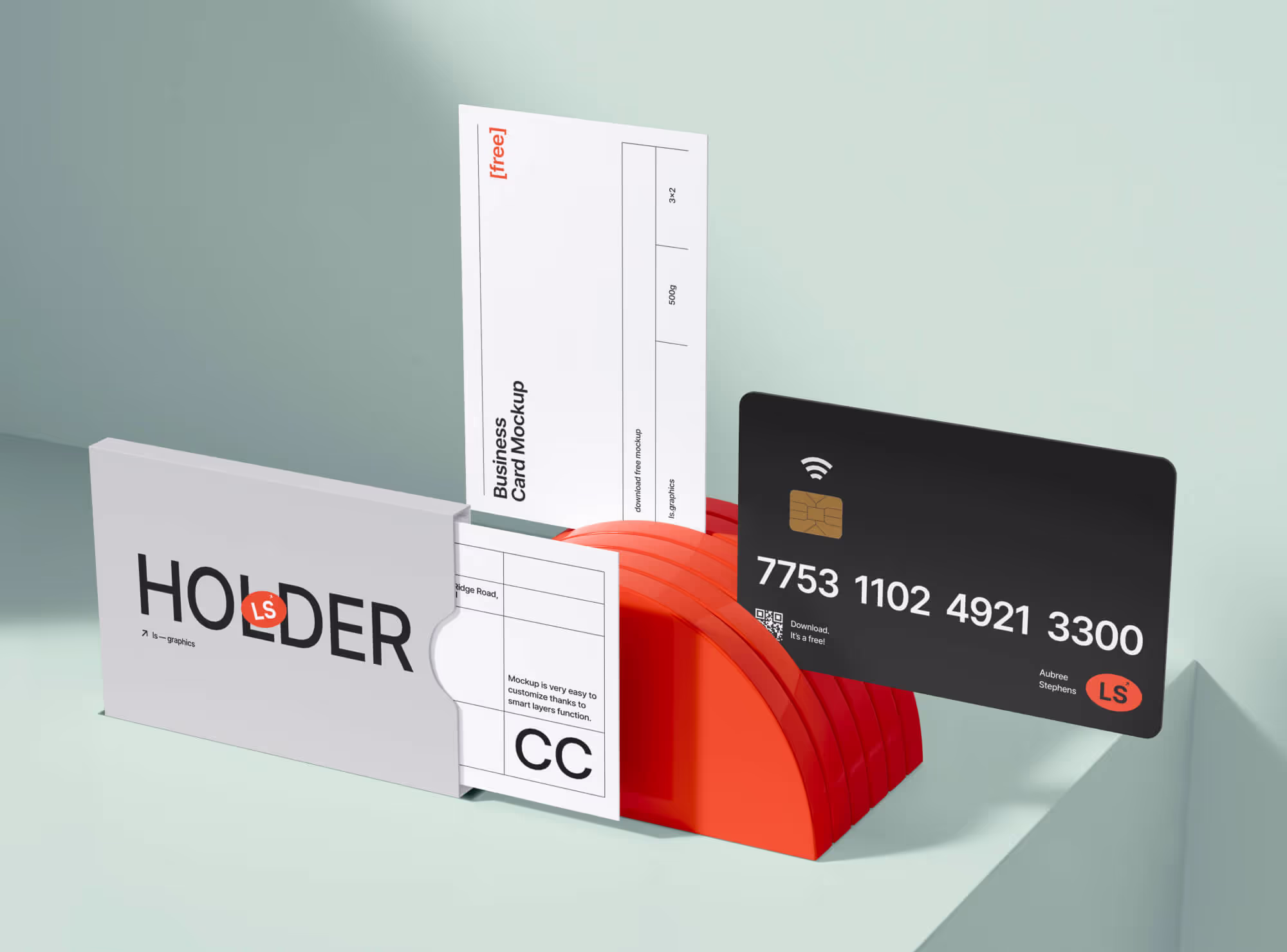 Free Cardholder with Cards Mockup | Pro Designer Pack