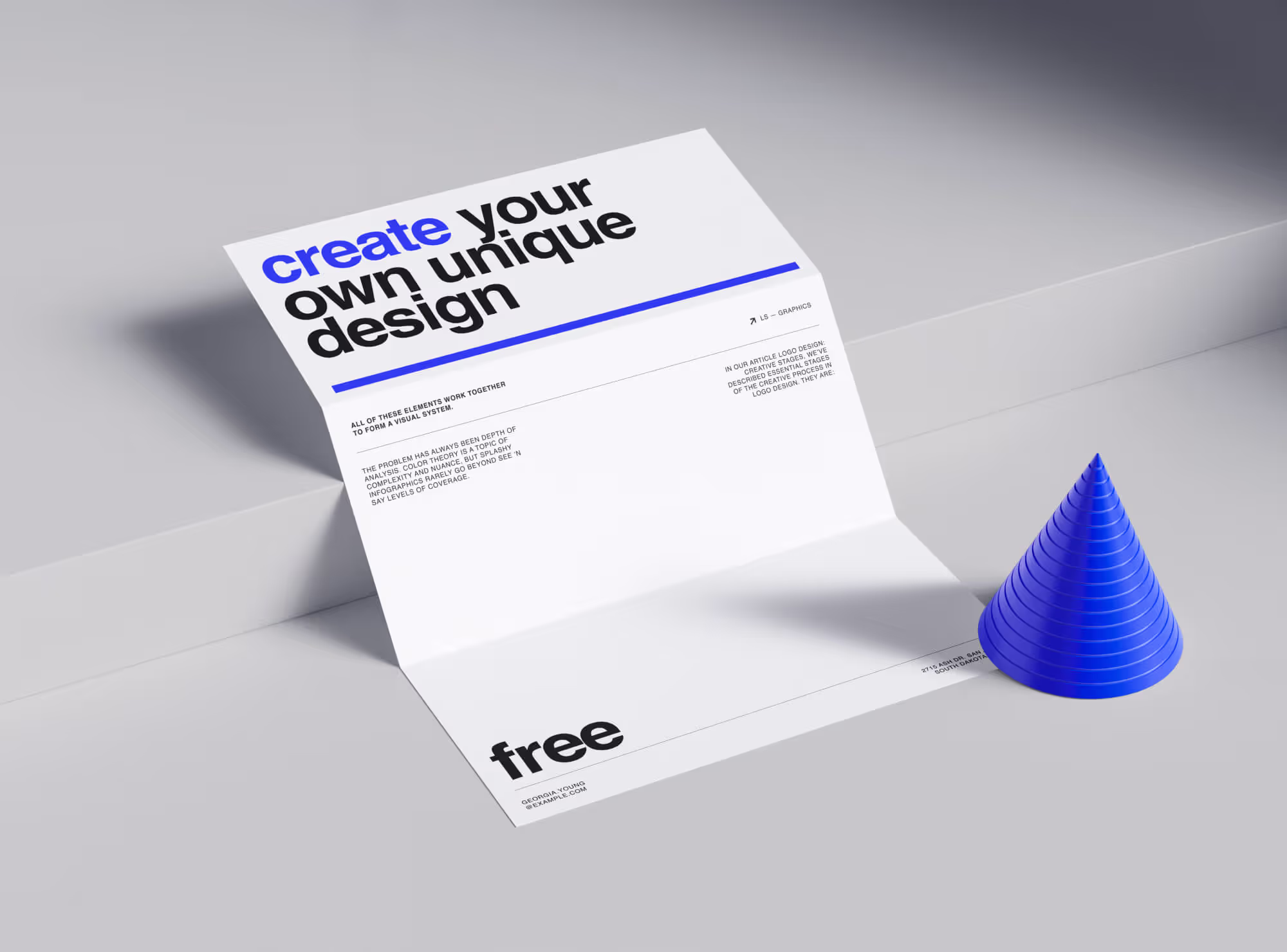 Free Realistic Folded Paper Mockup | Full Resolution File