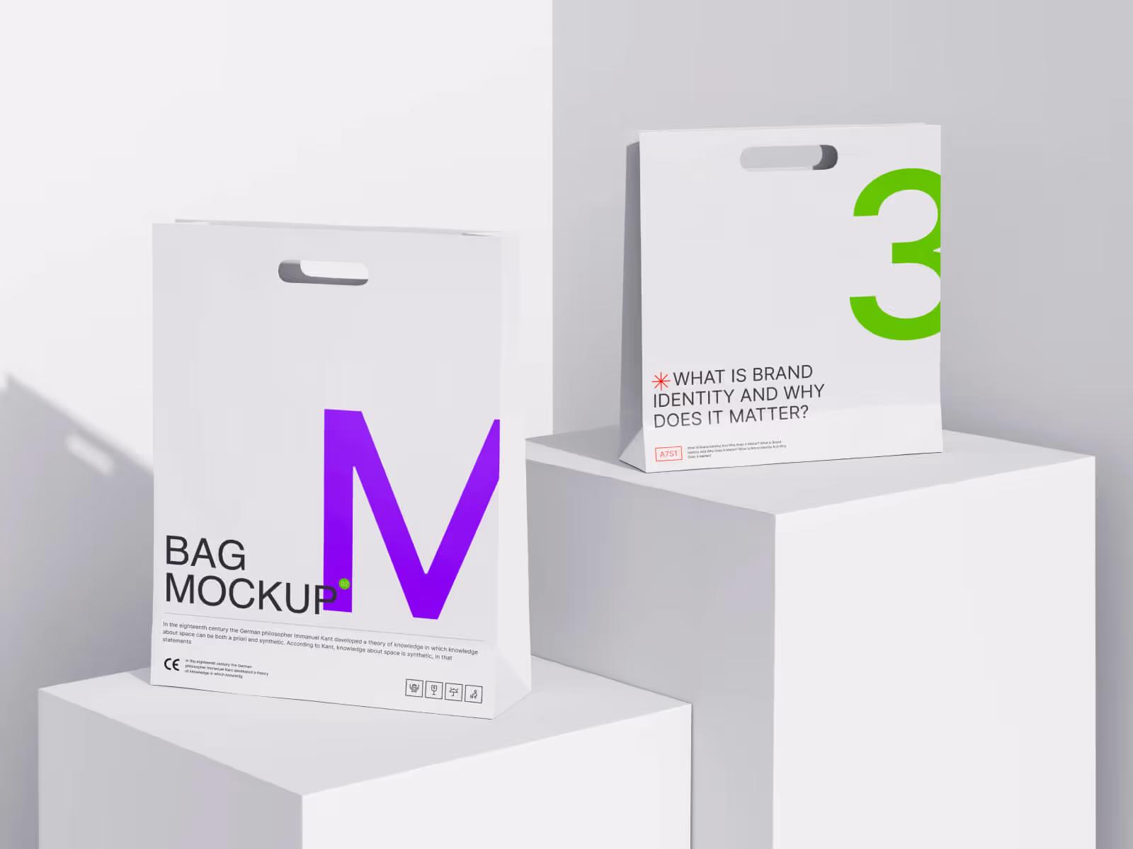 Free 2 Paper Bags Mockup