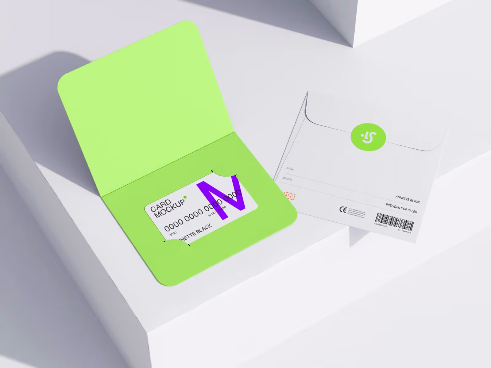 Free Envelope and Plastic Card Mockup