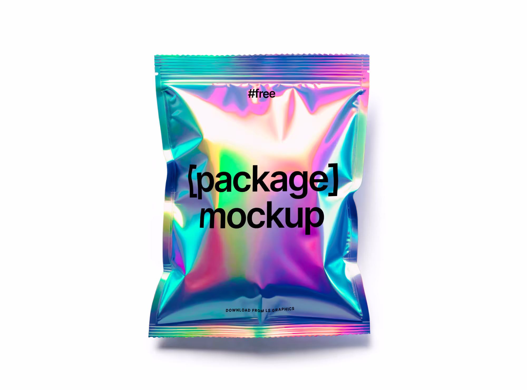 Free Holographic Package Mockup | High Quality Asset