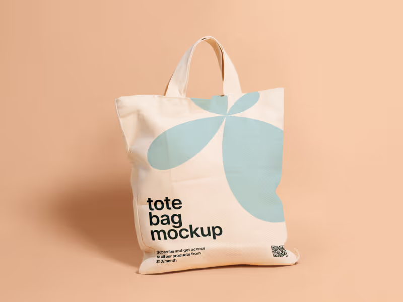 Free Bag with Short Handles Mockup