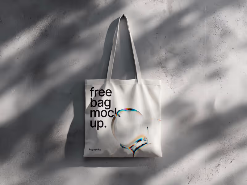 Free Bag Mockup on the Wall