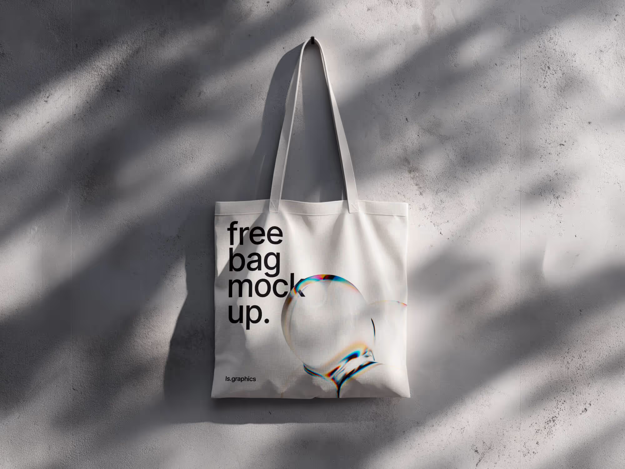 Free Bag Mockup on the Wall | Pro Design Resource