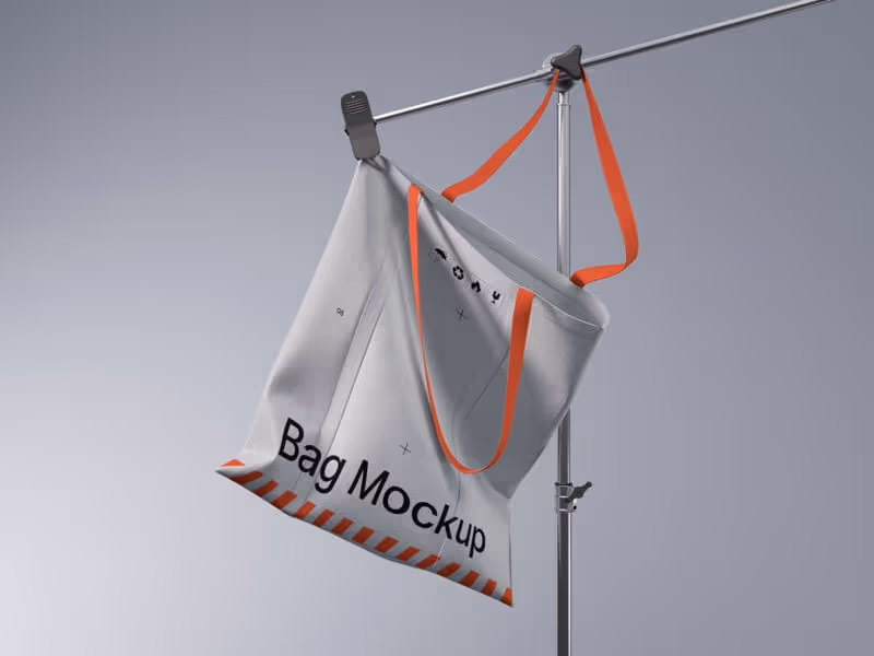 Kaine, Tote Bag Mockup and Metal Rod with Clamp, EU, 02