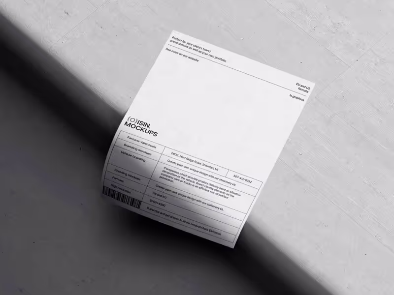 Oisin, Elegant A4 Paper Mockup, US, 13