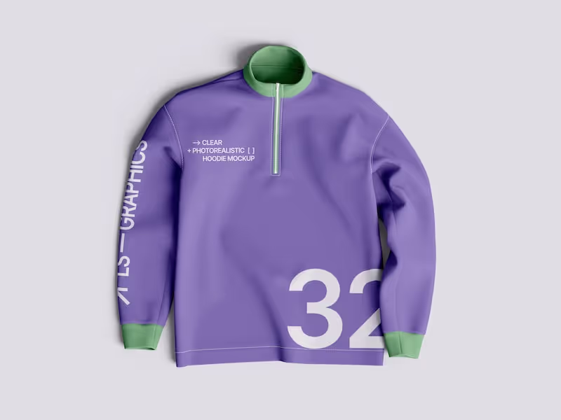 Sweatshirt top view mockup, 08