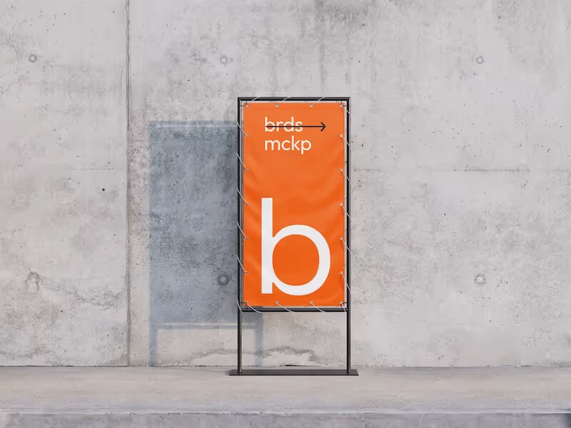 Metal Frame Banner Mockup, Environment, 01