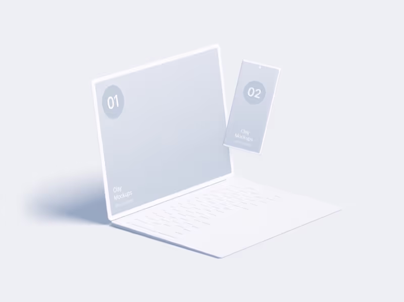 Android Note Clay Mockups, 02