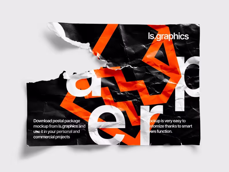 Torn Glossy Poster Mockup, EU, 11