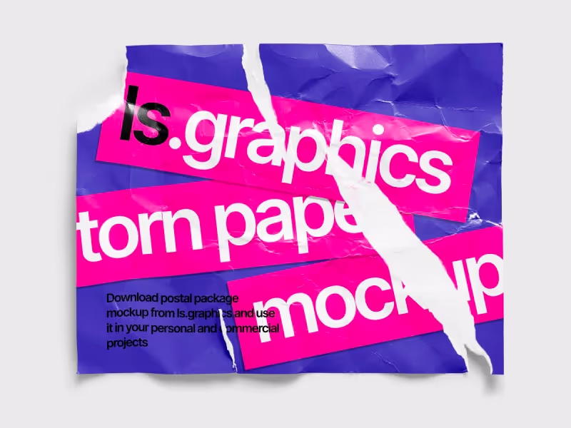 Torn Glossy Poster Mockup, US, 04
