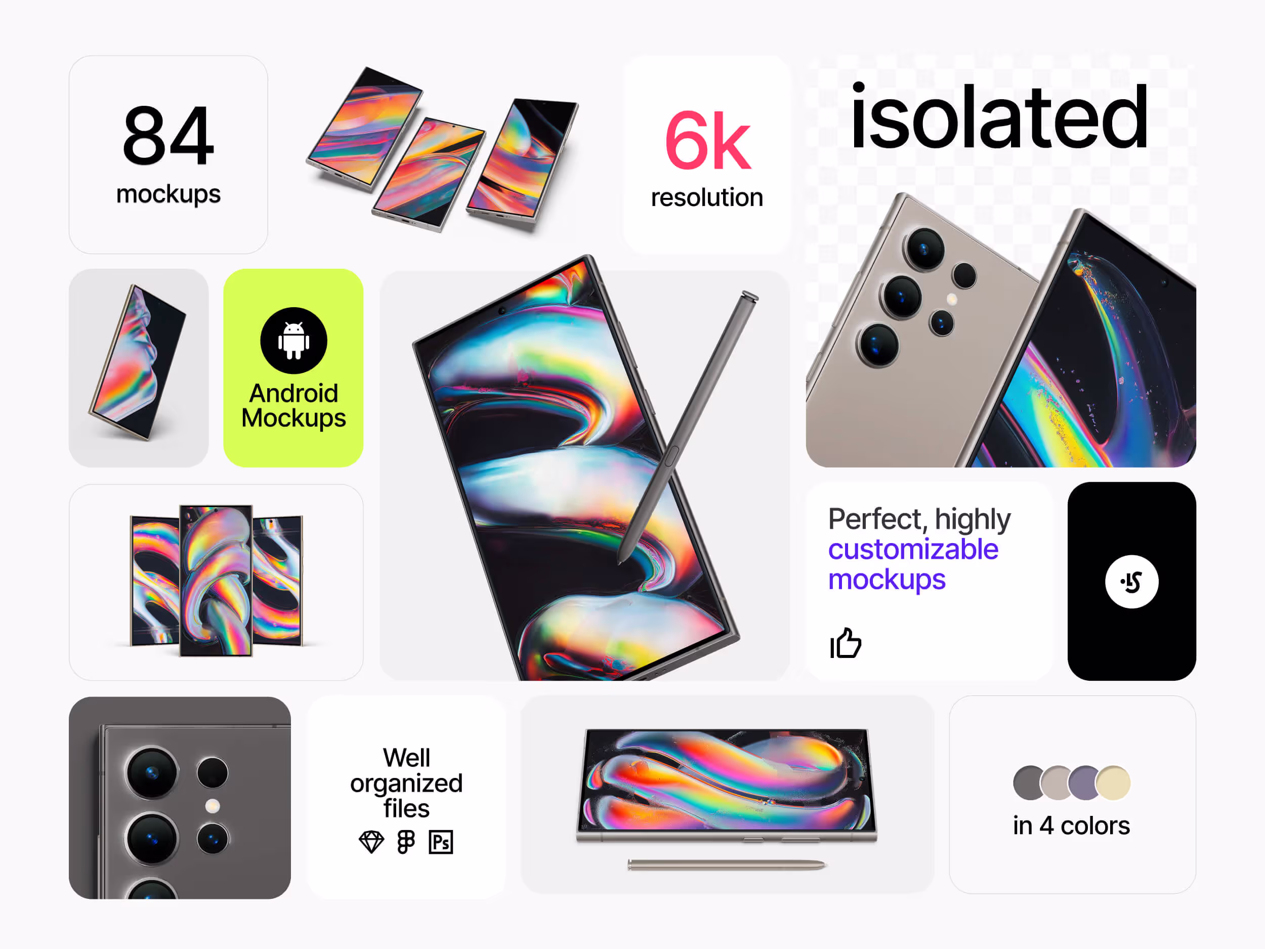 Devices Mockups - Samsung Galaxy S24 Ultra Mockups | High-End Template